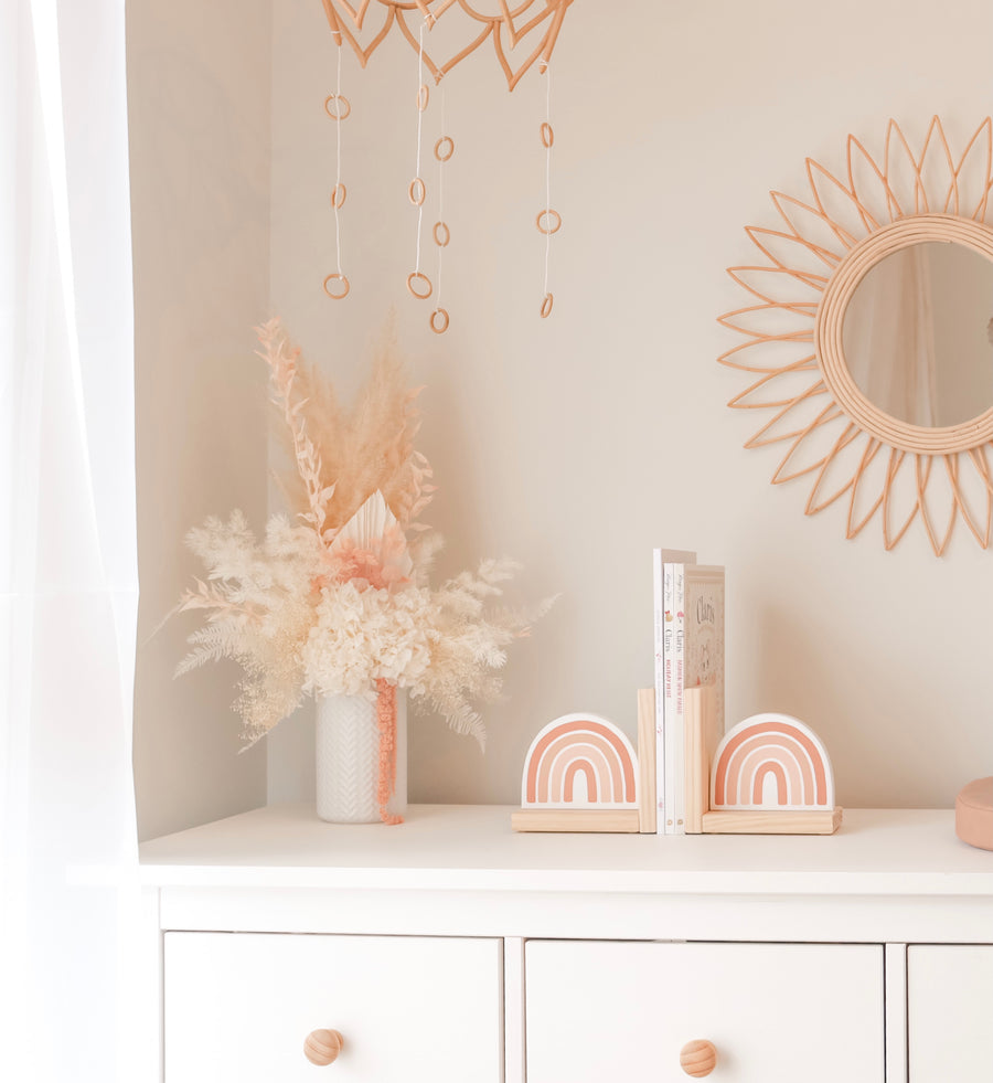 Blush Pink Rainbow Bookends