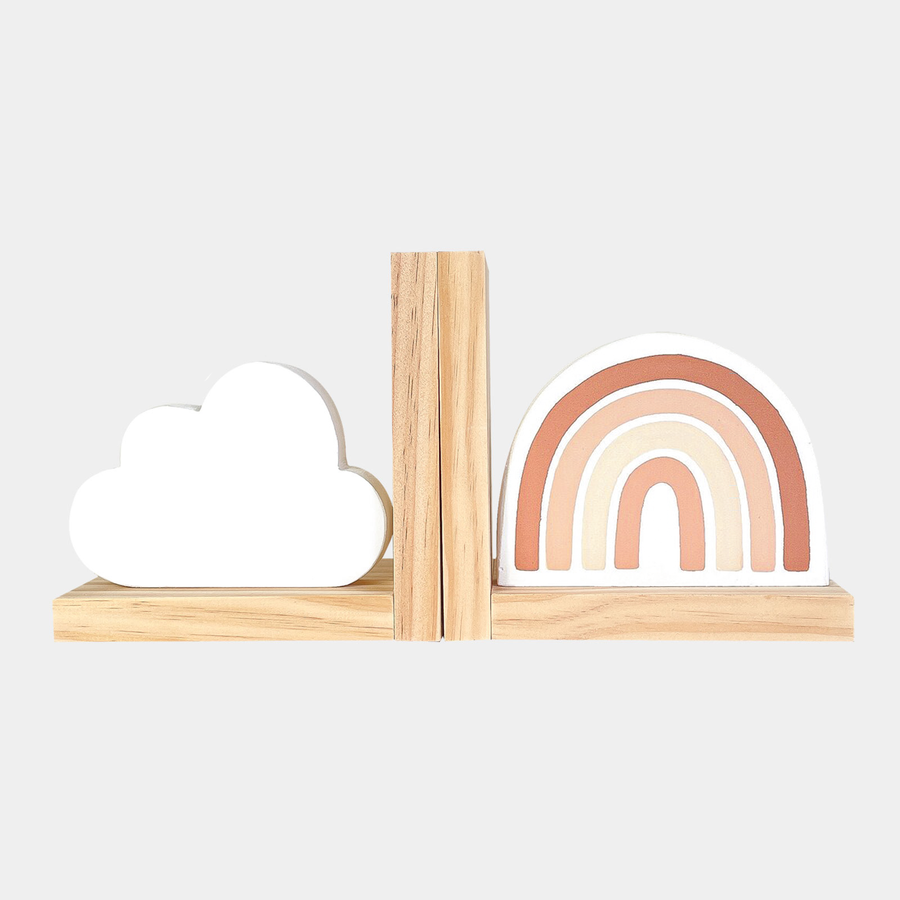 Blush Pink Rainbow & Cloud Bookends