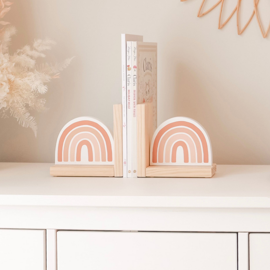 Blush Pink Double Rainbow Bookends
